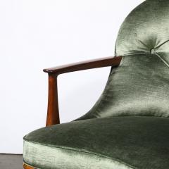Edward Wormley Mid Century Janus Club Chairs by Edward Wormley for Dunbar in Velvet Walnut - 4162076