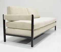 Edward Wormley Mid Century Modern Daybed with Teak Frame and Donghia Cut Velvet - 3865182