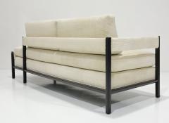 Edward Wormley Mid Century Modern Daybed with Teak Frame and Donghia Cut Velvet - 3865186