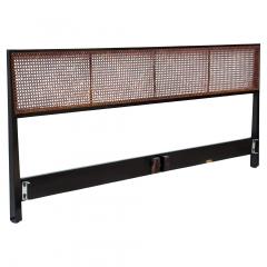Edward Wormley Mid Century Modern Edward Wormley for Dunbar King Size Headboard in Cane - 4286502