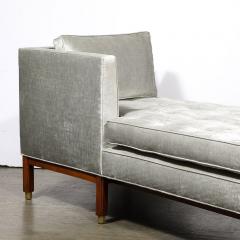 Edward Wormley Mid Century Walnut Platinum Velvet Tete A Tete by Edward Wormley for Dunbar - 3703400