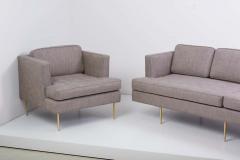 Edward Wormley Newly Upholstered Sofa 4906 with Lounge Chair by Edward Wormley for Dunbar - 1412092