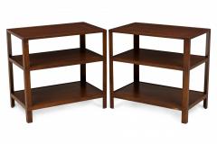 Edward Wormley Pair of American 3 Tiered Wooden Rectangular End Side Tables - 2790067