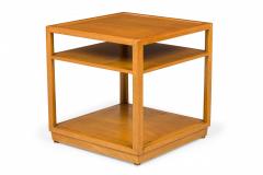 Edward Wormley Pair of American Square Wooden Double Shelf End Side Table - 2790077