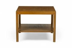 Edward Wormley Pair of American Square Wooden Two Tier End Side Tables - 2790079