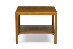 Edward Wormley Pair of American Square Wooden Two Tier End Side Tables - 2790082