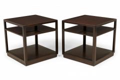 Edward Wormley Pair of Edward Wormley American Square Wooden End Side Tables - 2790053