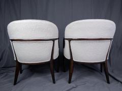 Edward Wormley Pair of Edward Wormley Rosewood Janus Lounge Chairs in Boucl Fabric for Dunbar - 4347910