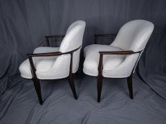 Edward Wormley Pair of Edward Wormley Rosewood Janus Lounge Chairs in Boucl Fabric for Dunbar - 4347912