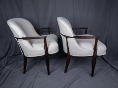 Edward Wormley Pair of Edward Wormley Rosewood Janus Lounge Chairs in Boucl Fabric for Dunbar - 4347913