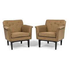 Edward Wormley Pair of Edward Wormley for Dunbar American Mid Century Lounge Chairs - 4692972