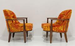 Edward Wormley Pair of Edward Wormley for Dunbar Janus Chair in Jack Lenor Larsen - 3711400