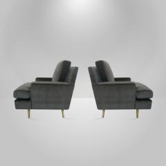 Edward Wormley Pair of Edward Wormley for Dunbar Lounge Chairs Model 4872 on Brass Legs - 101854