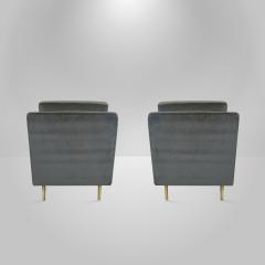 Edward Wormley Pair of Edward Wormley for Dunbar Lounge Chairs Model 4872 on Brass Legs - 101856