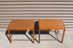 Edward Wormley Pair of Mahogany Walnut and Brass Side Tables by Edward Wormley for Dunbar - 2051309