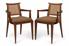 Edward Wormley Pair of Pulled Feather Patterned Upholstery Wooden Game Chairs - 2789677