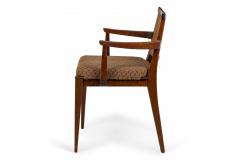 Edward Wormley Pair of Pulled Feather Patterned Upholstery Wooden Game Chairs - 2789679
