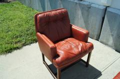 Edward Wormley Pair of Red Leather Armchairs by Edward Wormley for Dunbar - 101890