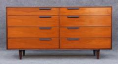 Edward Wormley Restored Edward Wormley Dunbar Walnut Leather 8 Drawer Dresser or Cabinet - 3427750
