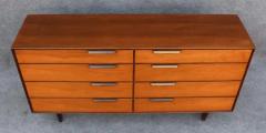 Edward Wormley Restored Edward Wormley Dunbar Walnut Leather 8 Drawer Dresser or Cabinet - 3427753