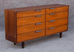 Edward Wormley Restored Edward Wormley Dunbar Walnut Leather 8 Drawer Dresser or Cabinet - 3427754