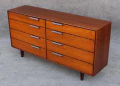 Edward Wormley Restored Edward Wormley Dunbar Walnut Leather 8 Drawer Dresser or Cabinet - 3427774