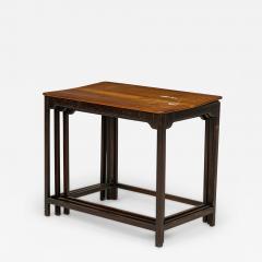 Edward Wormley Set of 3 American Iron and Wood Nesting Tables - 2795067