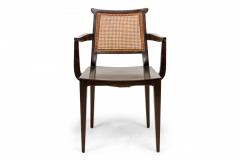 Edward Wormley Set of 4 Caned Back Wooden Dining Armchairs - 2789739