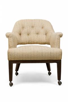 Edward Wormley Set of 4 Dunbar Janus Armchairs in Beige Textured Weave Upholstery - 4274037