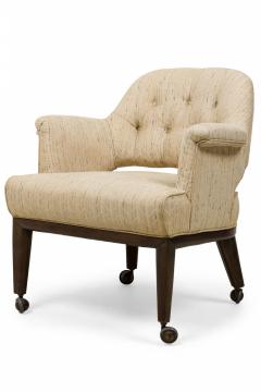 Edward Wormley Set of 4 Dunbar Janus Armchairs in Beige Textured Weave Upholstery - 4274038