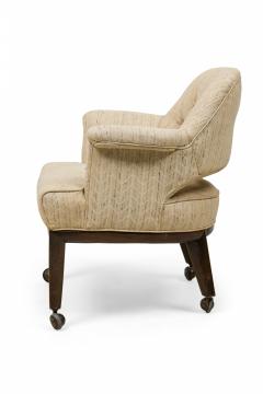Edward Wormley Set of 4 Dunbar Janus Armchairs in Beige Textured Weave Upholstery - 4274039