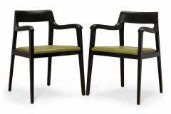 Edward Wormley Set of 6 American Riemerschmid Black and Green Dining Chairs - 2789672