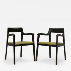 Edward Wormley Set of 6 American Riemerschmid Black and Green Dining Chairs - 2792386