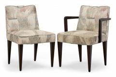 Edward Wormley Set of 6 Edward Wormley for Dunbar Patterned Pastel Upholstered Dining Chairs - 2787269