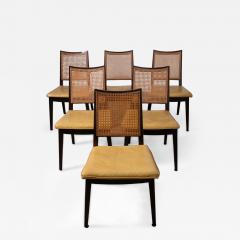Edward Wormley Set of Six Edward Wormley Cane Dining Chairs for Dunbar - 4745078