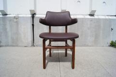 Edward Wormley Set of Six Leather and Walnut Dining Chairs by Edward Wormley for Dunbar - 106668