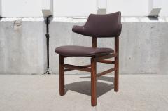 Edward Wormley Set of Six Leather and Walnut Dining Chairs by Edward Wormley for Dunbar - 106671