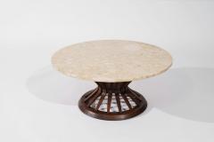 Edward Wormley Sheaf of Wheat Travertine Top Coffee Table by Edward Wormley C 1950s - 3562662