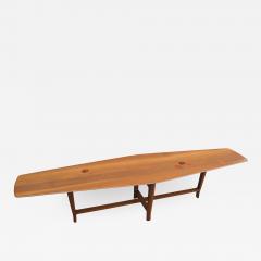 Edward Wormley Walnut Coffee Table with Natzler Tiles Model 5632N by Edward Wormley for Dunbar - 917391