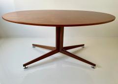 Edward Wormley Walnut Oval Desk or Table by Edward Wormley for Dunbar - 3676712