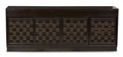 Edward Wormley for Dunbar Furniture American Mid Century Woven Front Dark Brown - 4628870