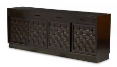Edward Wormley for Dunbar Furniture American Mid Century Woven Front Dark Brown - 4628871