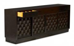 Edward Wormley for Dunbar Furniture American Mid Century Woven Front Dark Brown - 4628880
