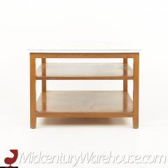 Edward Wormley for Dunbar Style Walnut and White Laminate Square Side End Table - 2577698