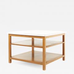 Edward Wormley for Dunbar Style Walnut and White Laminate Square Side End Table - 2584391
