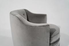 Edward Wormley for Dunbar Swivel Chairs in Grey Alpaca Velvet C 1950s - 3162962