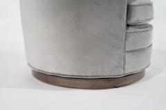 Edward Wormley for Dunbar Swivel Chairs in Grey Alpaca Velvet C 1950s - 3162963