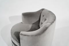 Edward Wormley for Dunbar Swivel Chairs in Grey Alpaca Velvet C 1950s - 3162964