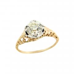 Edwardian 14k Mixed Metals Diamond Engagement Ring 1 57ct - 2750855