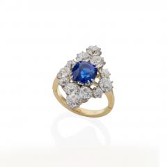 Edwardian AGL Classic Ceylon No Heat Sapphire and Diamond Ring - 3995690